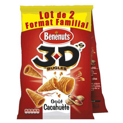 3D's Bugles Gout Cacahuete 2x150g
