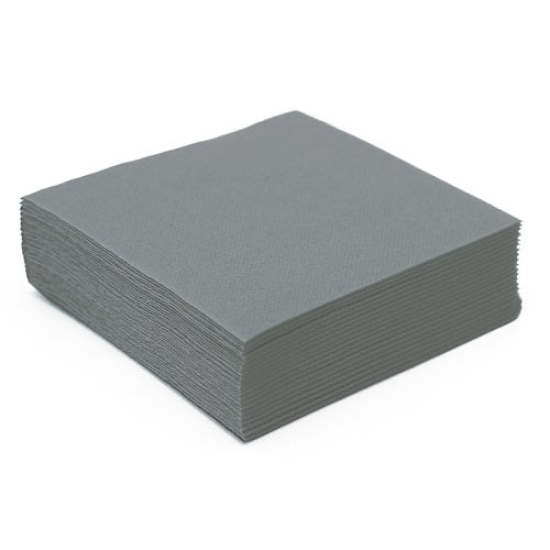 50x Serviettes Micro-gauffre 38 x 38 cm Gris