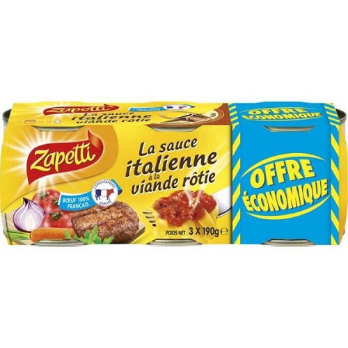 Zapetti La Sauce Italienne a la Viande Rotie x3 - 570gr