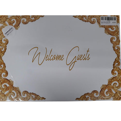 Disposable Place Mats Welcome Guests x25