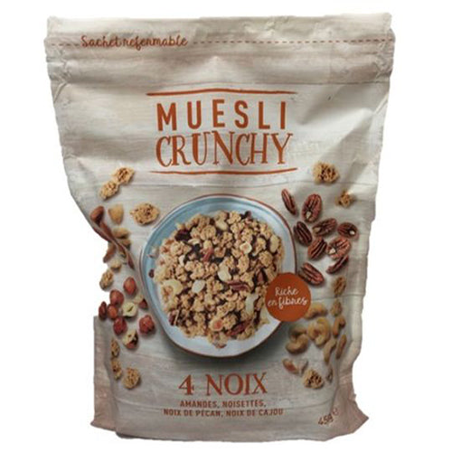 Muesli Crunchy 4 Noix 450gr