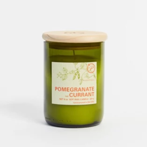 Eco Green 8 Oz Glass Candle Pomegranate & Currant