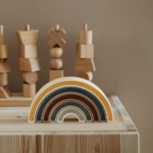 Mushie Rainbow Stacking Toy