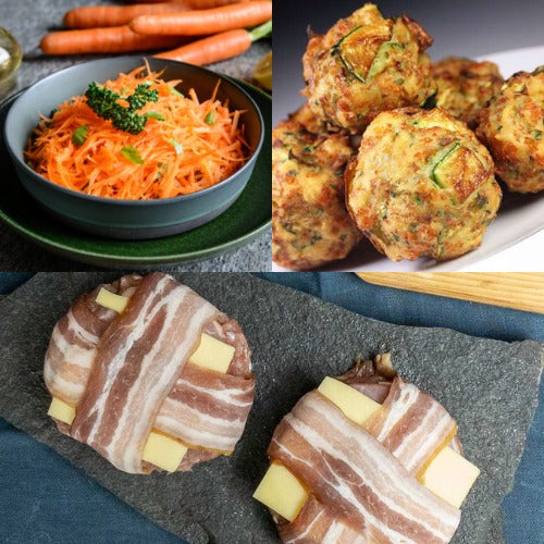 Pave Savoyard Salade de Carottes Rapes Beignets de Courgettes