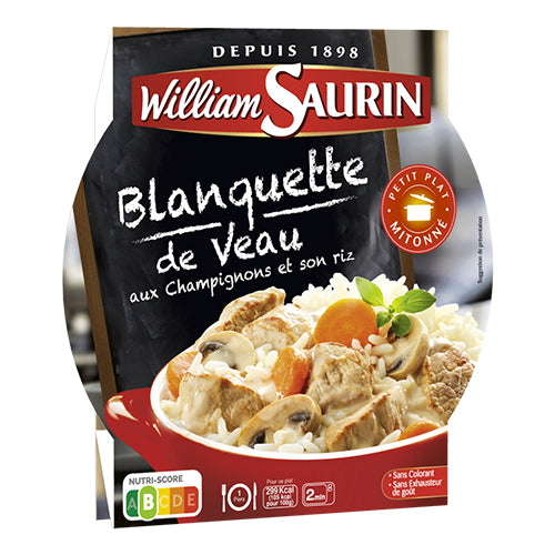 William Saurin Blanquette de Veau aux Champignons et son Riz 285gr